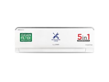 Lloyd 0.8 Ton 3 Star Inverter Split AC (5 in 1 Convertible, 100% Copper, Anti-Viral + PM 2.5 Filter, White with Silver Deco Strip, GLS09I3FOSEV)