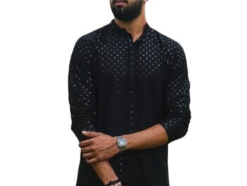 LookMark Men's Rayon Chikankari Regular Kurta