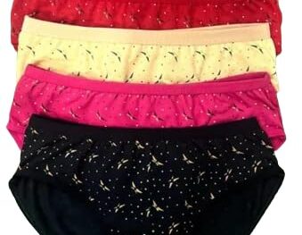 Luvreena Pack of 6 Women's Cotton Hipster Innerwear Floral Printed Panties Assorted Briefs with Elastic Inner Wear Multicolor
