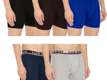 Lux Cozi 100% Cotton Long Underwear for Men (Pack of 5) Color May Vary