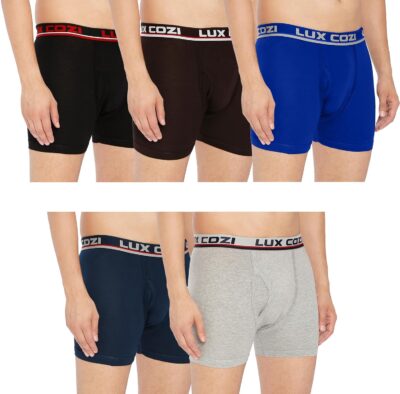 Lux Cozi 100% Cotton Long Underwear for Men (Pack of 5) Color May Vary