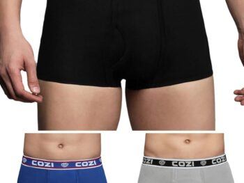 Lux Cozi Mens 100% Cotton Solid Mini Trunk | Mini Trunk Underwear for Men | Color and Print May Vary |Mini Trunk for Men Pack of 3