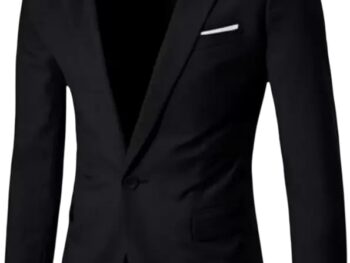 MUSTKEEM Men's Single Breasted Blazer, Polyester Viscose, Formal