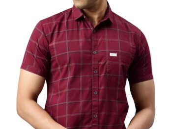 Majestic Man Men Comfort Slim Fit Checked Pure Cotton Half Sleeve Casual Shirt