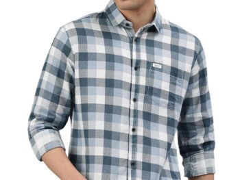 Majestic Man Men Comfort Slim Fit Opaque Checked Cotton Casual Shirt
