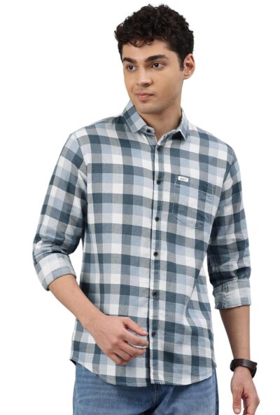Majestic Man Men Comfort Slim Fit Opaque Checked Cotton Casual Shirt