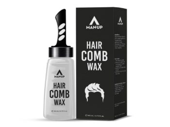 Man-Up Hair Comb Wax | 2-in-1 Men Hair Styling Gel with Comb | Strong Hold Wet look | Long Lasting | Styling Moisturizing – 140ml