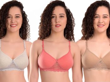 MiEstilo Women's Cotton Blend Lightly Padded Wirefree T-Bralette Bra Combo