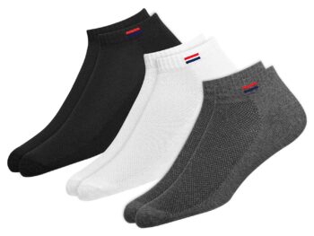 NAVYSPORT Socks for Men Solid Ankle Length Cotton Socks, Free Size, Pack of 3 (Multicoloured)