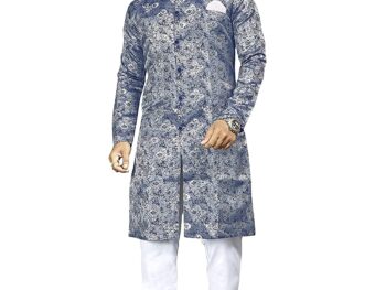N.B.F Fashion Indo Western Sherwani Wedding Dress for Men Ethnic Wear - Blue