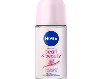 NIVEA Pearl and Beauty 50ml Deo Roll On | With Pearl Extracts & Avocado Oil| 72 H Smooth & Beautiful Underarms | 0% Alcohol | For Women