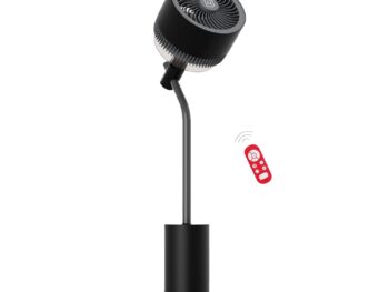NUUK HALO 3D Air Circulation Tower Fan with Mood Lamp | Super Silent Remote Controlled Standing BLDC Fan | 12 Wind Speeds & 4 Fan Modes | 120˚ Horizontal & 90˚ Vertical Oscillation | 3 NIDEC Motors