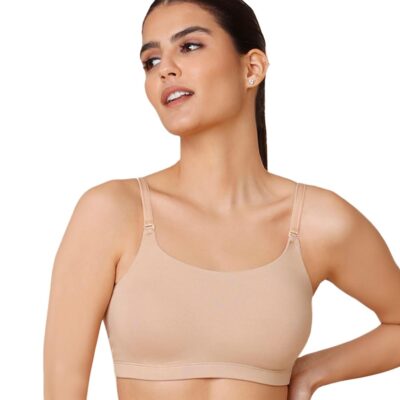 NYKD Everyday Wireless & Non-Padded Easy Breezy Slip-On T-Shirt Cotton Bra for Women with Full Coverage - NYB165