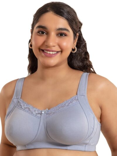 NYKD Super Support Everyday Cotton T-Shirt Push-Up Bra for Women Non Padded, Wirefree, Full Coverage (Everyday Pretty Lace Bra) Bra, NYB190, Light Blue, 40C, 1N