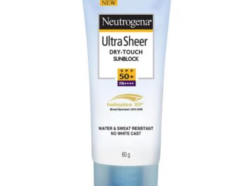 Neutrogena Ultra Sheer Sunscreen SPF 50+ | Broad Spectrum UVA/UVB | Blue light protect | No White Cast | Water resistant, Ultra light & Non sticky | Oily, Dry & Sensitive Skin | 80 g (Pack of 1)