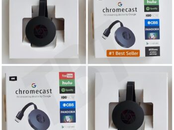 OG Google Chromecast with TV (4K) Media Streaming Device with HDR Support Power Adapter and Cable