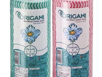 Origami Non-Woven Reusable & Washable Kitchen Towel Wipes (80 Wipes Per Roll, Total 160 Sheets)