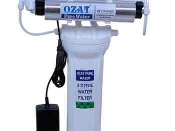 Ozat Pure Water Electric 3-Stage UV Water Purifier Kit with Free Installation Kit | Stage 1: 5 Micron PP Filter | Stage 2: 10” Activated Carbon Filter | Stage 3: UV Chamber | No RO, No TDS Reduction