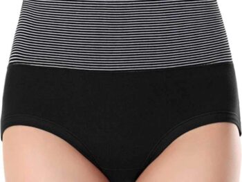 PLUMBURY® Women's Cotton High Waist Full Coverage Hipster Panty,Free Size (Pack of 3 Panty) Assorted