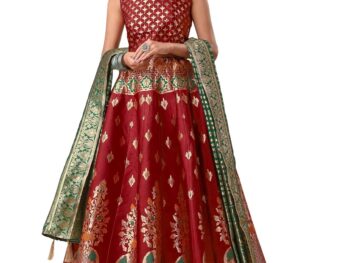 PURVAJA Women's Jacquard Semi-Stitched Lehenga choli(Indra)