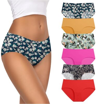 Pepperika Cotton Plus Size Underwear Regular Full Coverage Innerwear Panty Set for Women and Teenage Girls Hipster Brief for Daily Use Combo Pack (Assorted Prints and Colours) Multicolour
