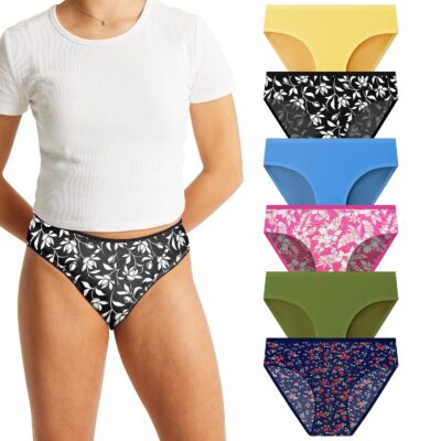 Pepperika Teenage Girl's Innerwear Stretchable Cotton Underwear Hipster Briefs Big Girl's Panties Combo (Prints and Colours May Vary)