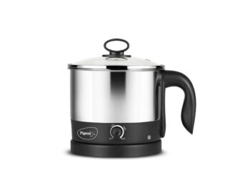 Pigeon Kessel Multipurpose Kettle (12173) 1.2 litres with Stainless Steel Body, used for boiling Water and milk, Tea, Coffee, Oats, Noodles, Soup etc. 600 Watt (Black & Silver)