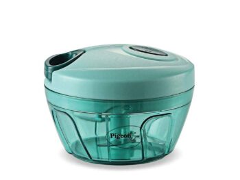 Pigeon Polypropylene Mini Handy and Compact Chopper with 3 Blades for Effortlessly Chopping Vegetables and Fruits for Your Kitchen (12420, Green, 400 ml)