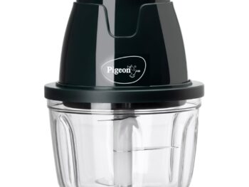 Pigeon Zoom Electric Chopper 350 ml, Portable with 3 Stainless Steel Blades for Effortlessly Chopping Vegetables and Fruits - Green, 30 Watts