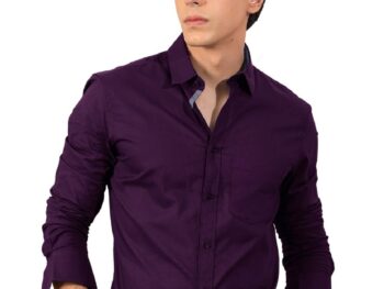 Pinkmint Mens Long Sleeve Button Down White Shirt for Men Collared Casual Formal Soild Shirt