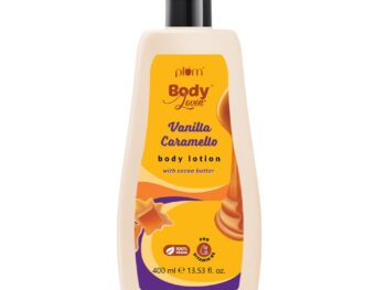 Plum BodyLovin' Vanilla Caramello Body Lotion | Cocoa Butter & Vitamin B5 for Deep Moisturization | Non-Greasy | Soft & Glowing Skin | for Dry to Very Dry Skin | Warm & Cozy Vanilla Fragrance - 400ml
