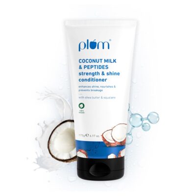 Plum Coconut Milk & Peptides Conditioner for Dull & Rough Hair I Provides Soft, Smooth & Silky Hair I Strengthen & Hydrate Strand | Hair Conditioner for Women & Men I 175g