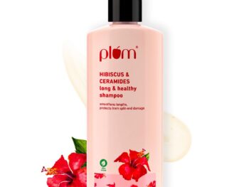 Plum Hibiscus & Ceramides Shampoo for Hair Growth | Provides Silky, Smooth & Long Hair | Repair Split End | Paraben Free shampoo for Women & Men | for All Hair Types | Safe for Daily Use | 250ml