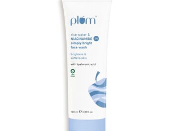 Plum Simply Bright 2% Niacinamide Face Wash with Rice Water | Brightens, Softens & Smoothens Skin | for Oily, Acne Prone, Dry, Normal, Sensitive Skin | Gentle & Non-Drying | for Men & Women | 100ml