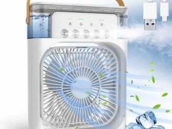 Portable Air Conditioners - Small AC Quiet Personal Air Cooler,USB Powered Mini Desktop Cooling Misting Fan, 1 | 2 | 3 Timer 3 Smart Speeds,360°Adjustment Office, Home, Room, Carved Design (MULTI)