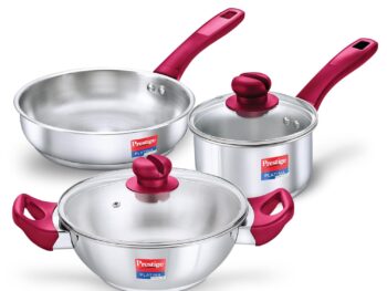 Prestige Platina Popular Stainless Steel 3PCS BYK Set Cookware