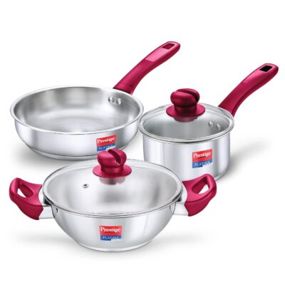 Prestige Platina Popular Stainless Steel 3PCS BYK Set Cookware