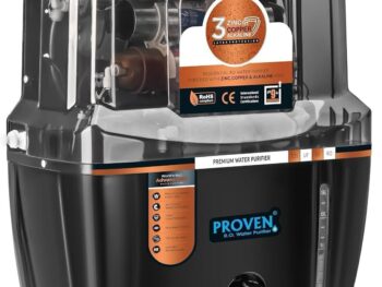 Proven Swift Water Purifier – RO + UV + UF with Copper Zinc Alkaline Technology, TDS Adjuster, 15L Storage Tank, Sleek Black Design, Made in India, ISI | 12 Stage Purification | 1 Year Warranty