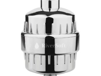 RIVERSOFT SF-15 PRO shower and tap filter for hard water with 15 stage | Water Softener for Bathroom | Hard Water Filter (Chrome, Pack of 1)