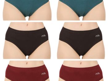 RVB Fashions Womens Cotton Panty (Pack of 10), Plain, Assorted Colour, Inner Elastic