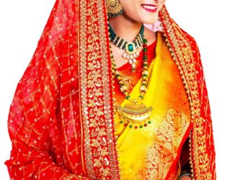 Radha Rang Wedding & Bridal Dupatta : Red,Pink,Cream Women Heavy Bridal Dupatta for Wedding - Chunari With Velvet Lace For Bride Addition to Your Net Red, Pink Lehenga Saree Only III