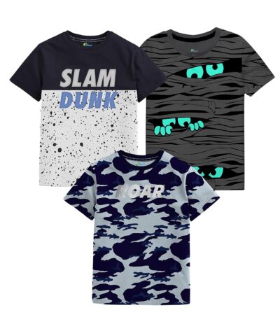 Real Basics Boy's Regular Tshirt(Pack of 3)