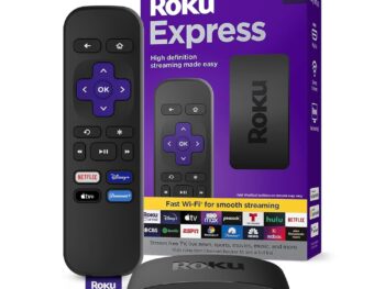 Roku Express | HD Roku Streaming Device with Standard Remote (no TV Controls), Free & Live TV