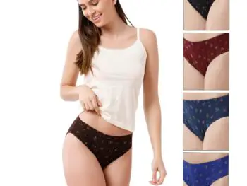 Rupa Jon Printed Panties for Women | 100% Cotton Fabric | Anti-Bacterial Printed Briefs for Women | Women Innerwear Pack of 5