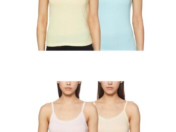 Rupa Jon Solid Camisole for Women | 100% Cotton Fabric |Regular Fit | Women's Innerwear | Pack of 5