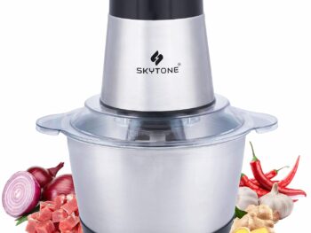 SKYTONE Electric Chopper, Meat Chopper With Stainless Steel Bowl Heavy 700W Motor - 2 Speed Modes For Kitchen Food Processor, Meat, Vegetables, Onion, Mince (Electric, 2 Liter)