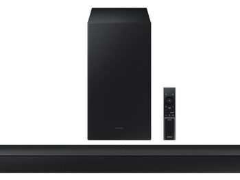 Samsung Soundbar (HW-C45E/XL) 2.1 Channel, 300W, Dolby Digital, 3 Speakers, Wireless Subwoofer, Bluetooth Enabled and DTS Virtual X Experience Sound (Black)