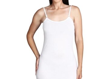 Shoppy Villa Full Slip for Women Inner, Long Slips for Women for Dresses, Long Slip for Women Inner, Under Dress Spaghetti Knee Length Slips Undergarment Nightwear, White