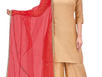 Studio Shringaar Women's Net sequence Embroidered Full Size Dupatta