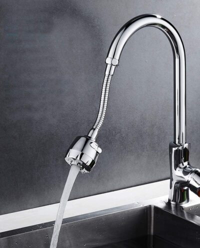 Styxon Sink Faucet Sprayer Attachment 360 Rotatable Kitchen Tap Extender Head Replacement Anti-Splash Faucet Nozzle Head with Hose and Universal Connector, 2 Mode, 19 X 4.9 X 2.2 CM, Silver